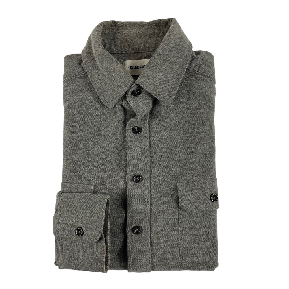 Taylor Stitch Yosemite Chamois Shirt Mens 36 Gray Heavyweight Button Front